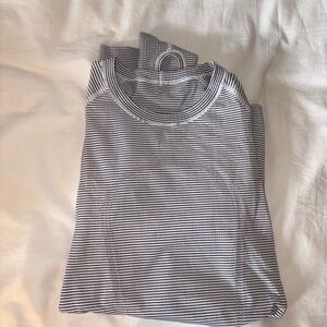 lululemon athletica Black and White Striped Long Sleeve